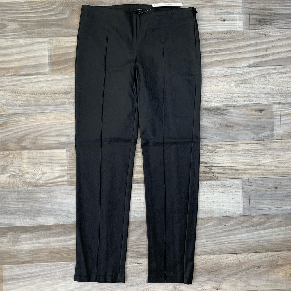 Anthropologie Drew Shiny Black Straight Dress Pant